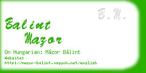 balint mazor business card